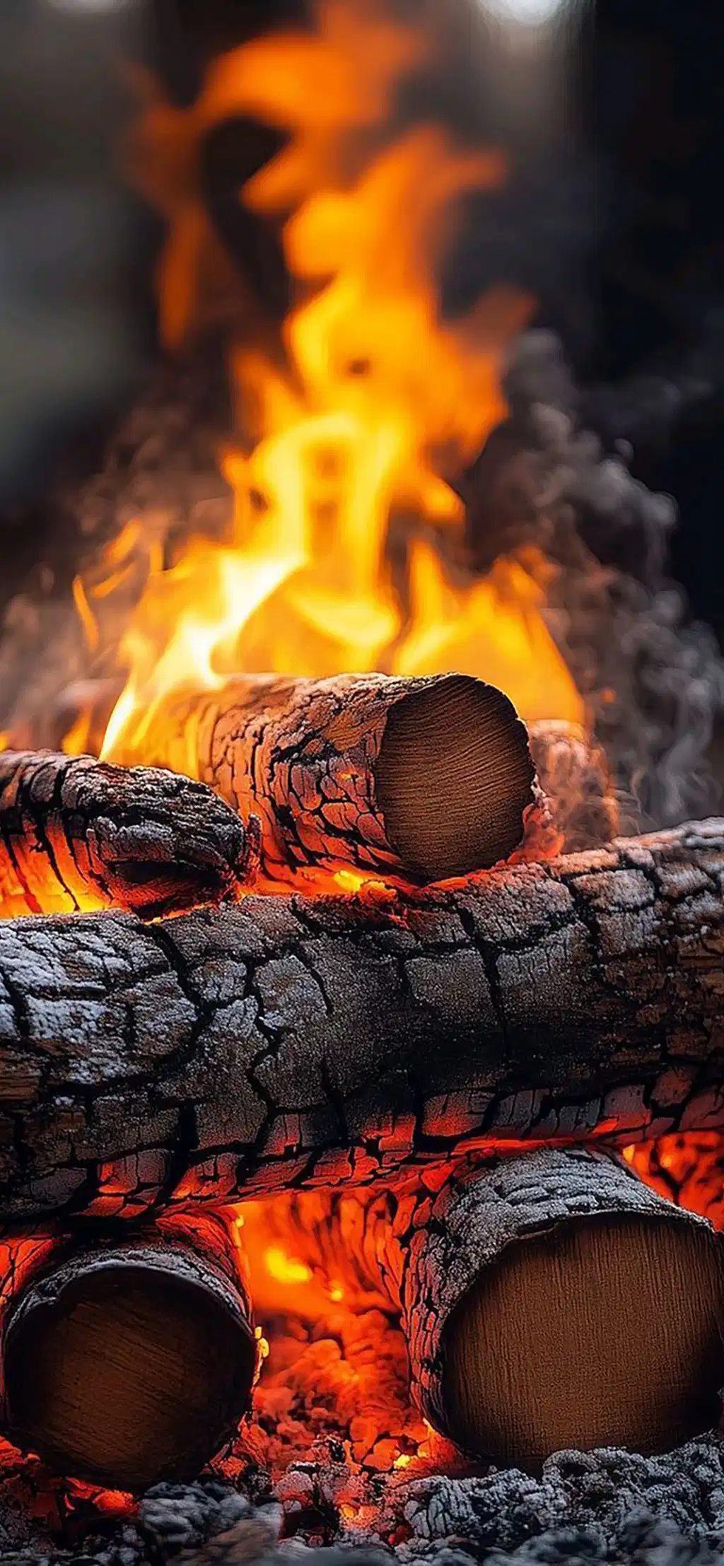Cozy Campfire Logs Wallpaper